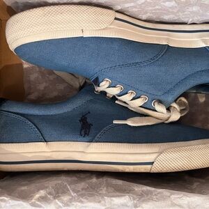 Polo by Ralph Lauren Men’s Blue Canvas Lace-Up Sneakers